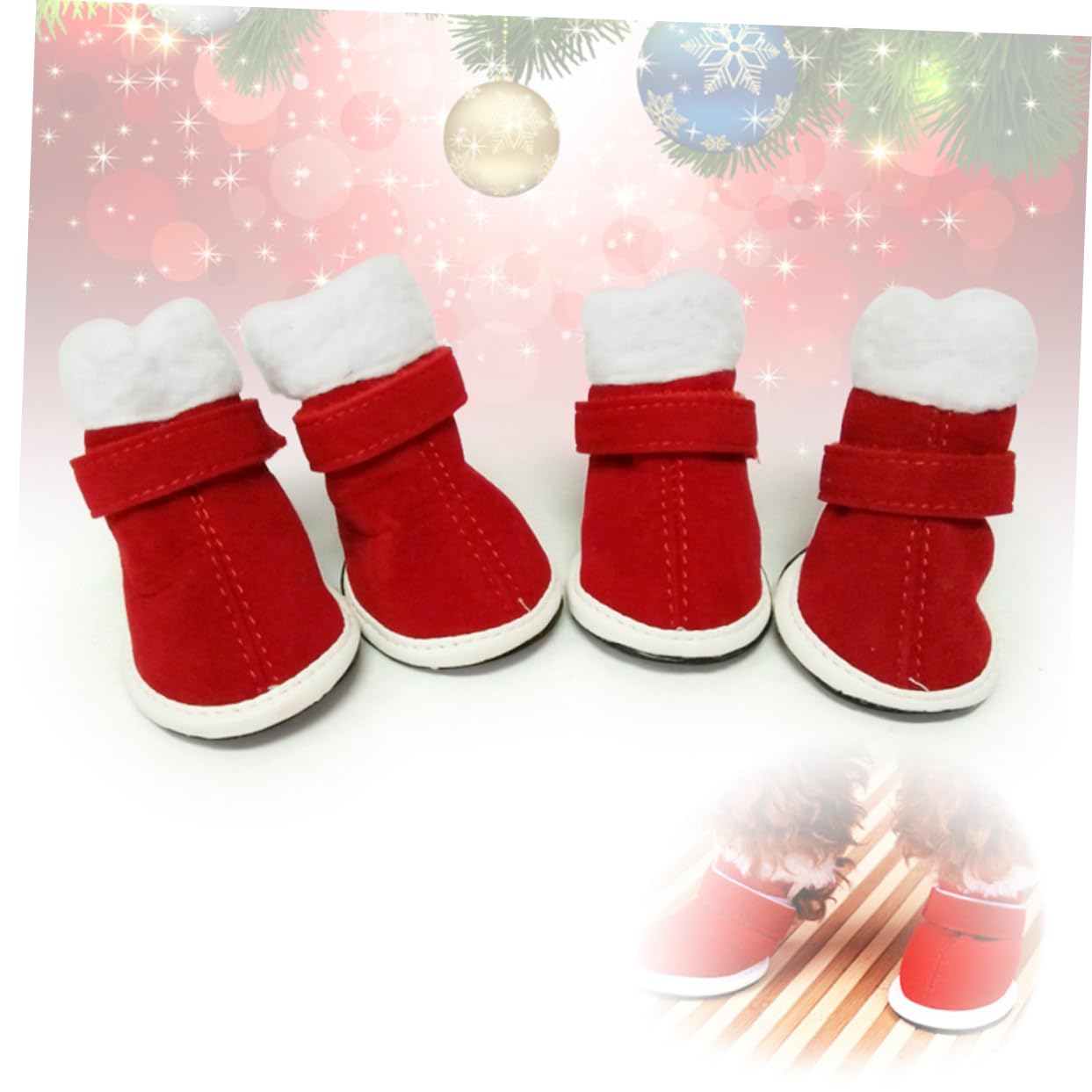 Mipcase 12 Pz Stivaletti Antivento Scarpe Natalizie per Cani Stivaletti Invernali Stivali Scarpe Antiscivolo Scarpe Invernali A Prova di Prodotti per Animali Scarpa Cane Domestico