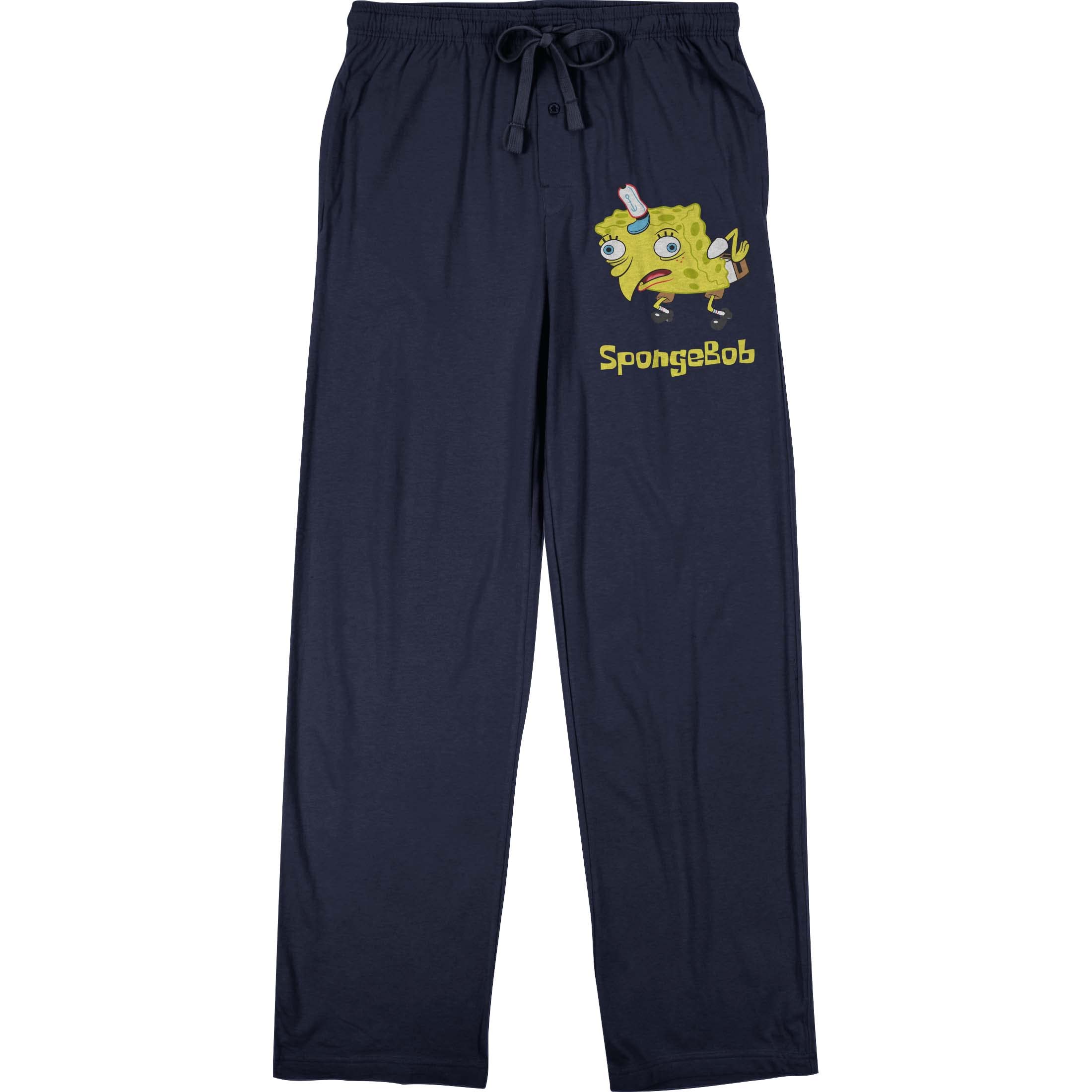 Spongebob Squarepants Mocking Spongebob Meme Men's Navy Sleep Pajama Pants