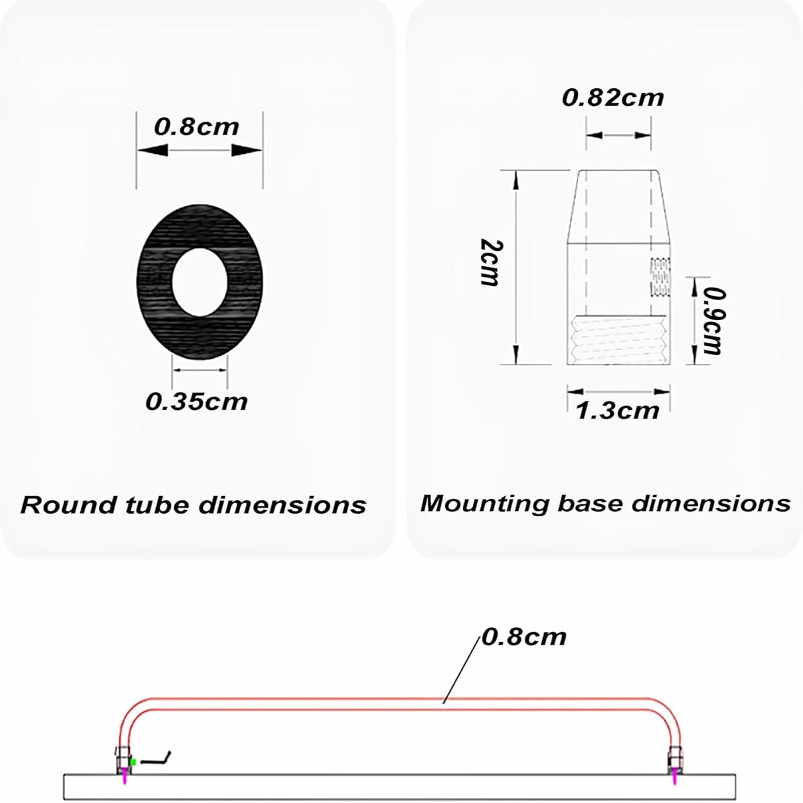 Binario per mensole in Metallo, Recinzione ad Arco in Alluminio e parapetto a Tubo Tondo - Multicolore - 20-100 cm(Grey,L55cm/21.6'')