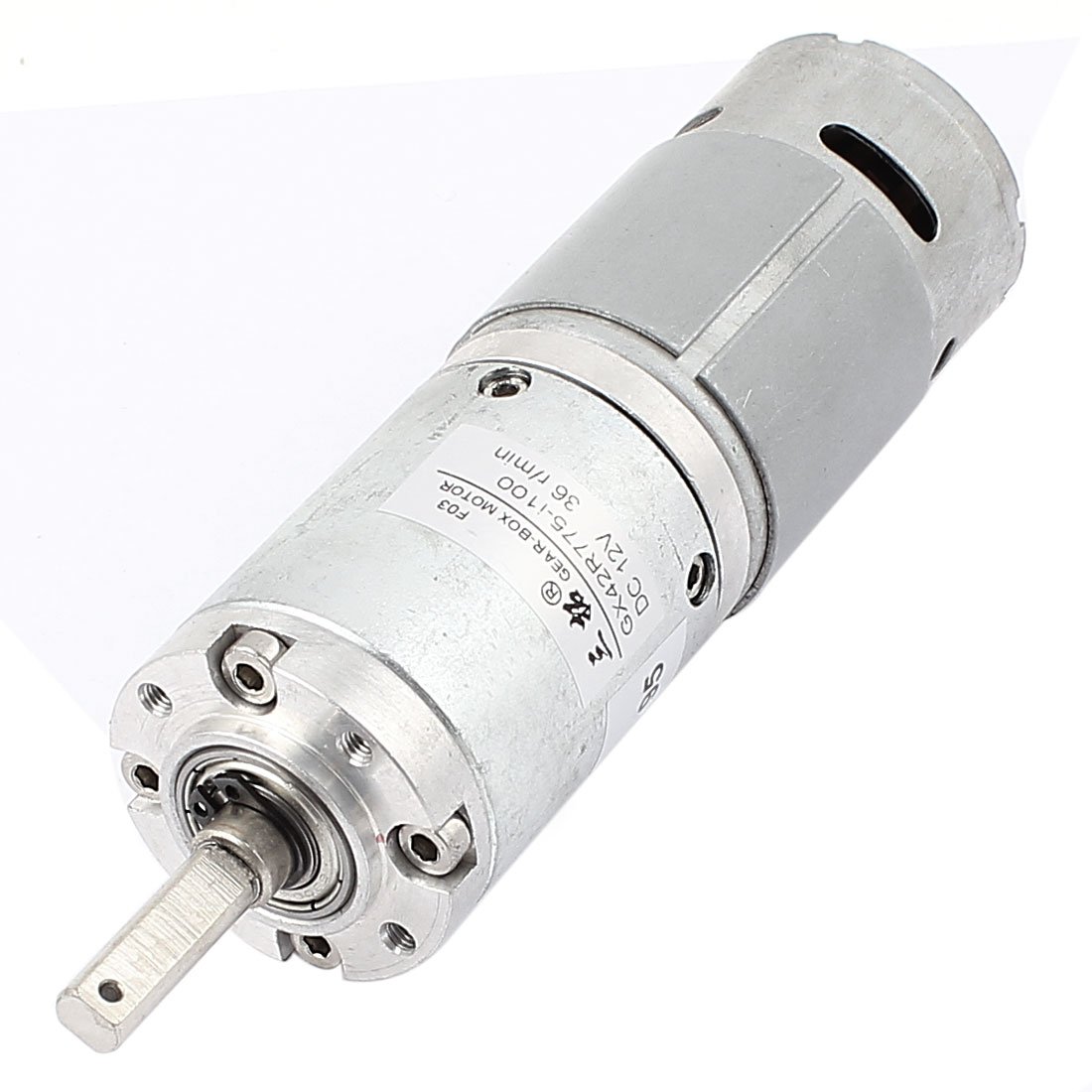Ruilogod DC12V 36RPM 42mm de diámetro de alto par de corriente DC Caja de engranaje Reductor de velocidad