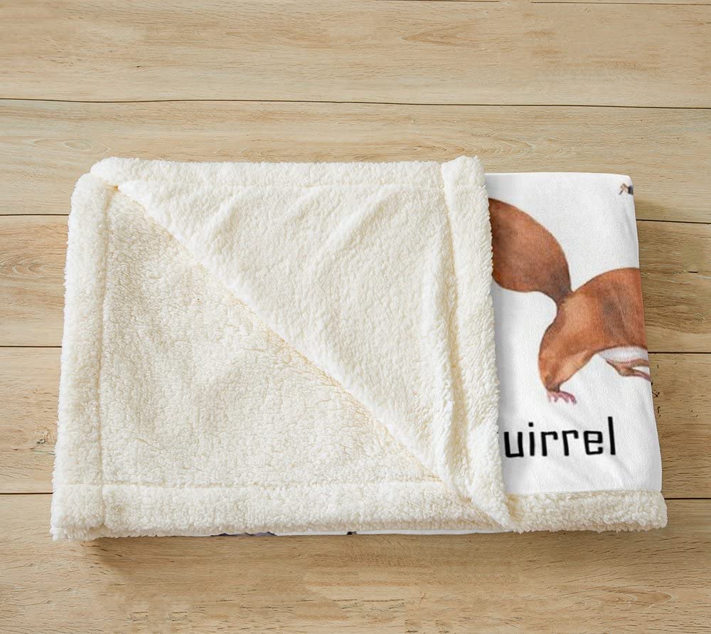 Coperta in pile Sherpa con motivo leopardo, per bambini, ragazzi, ragazze, animali ABC, coperta fuzzy per divano letto, cartone animato, 26 lettere, 200 x 220 cm