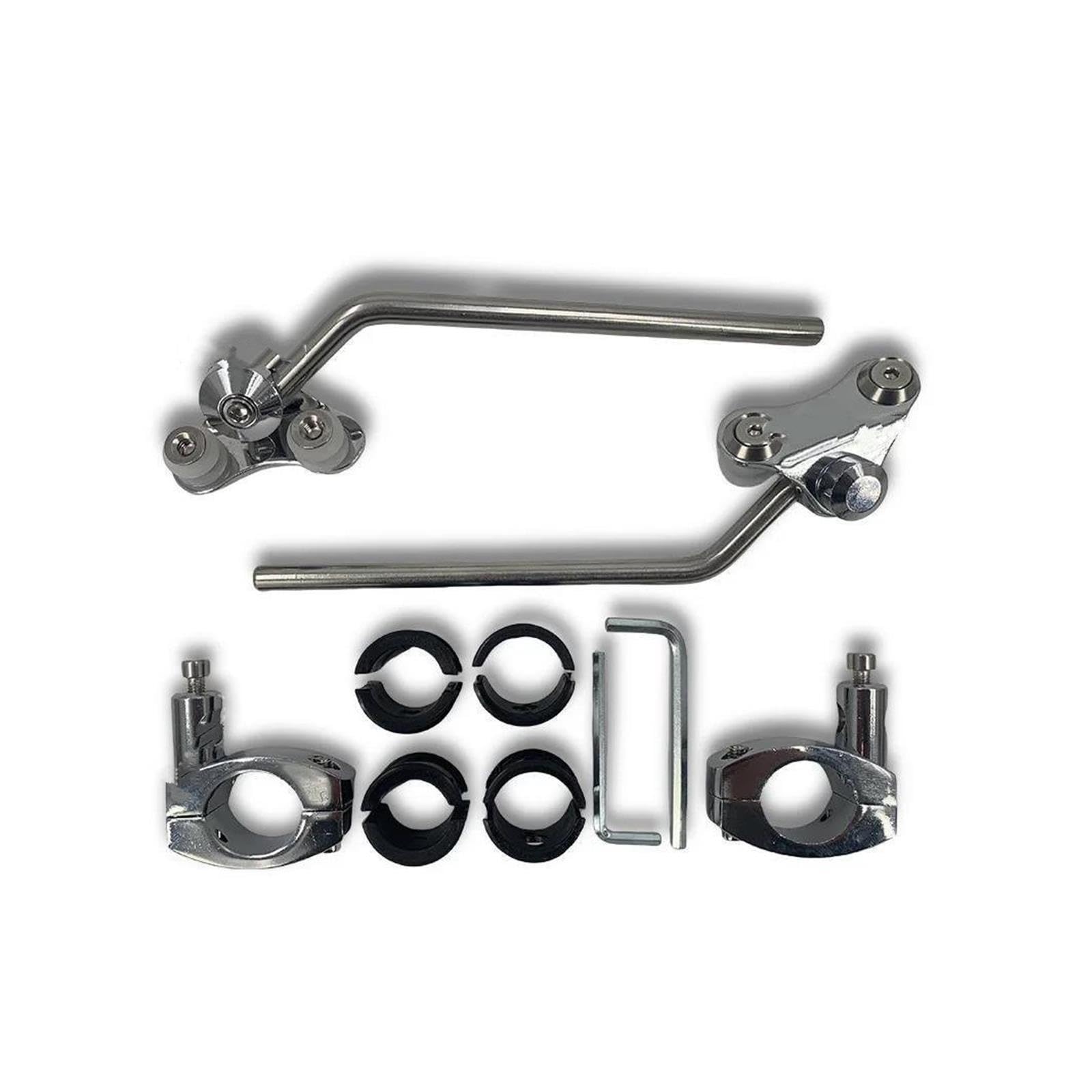 Regulator szyby motocyklowej Motocykl uniwersalny metalowy wspornik szyby przedniej regulowany Do pomocą 22MM 25MM 28MM uchwyt podporowy standardowa kierownica regulator przedniej szyby