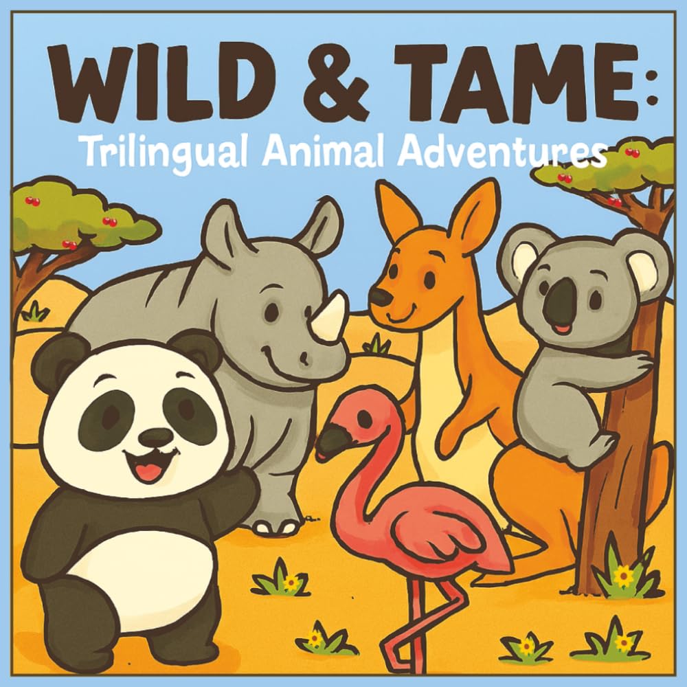 Wild & Tame Triangular Animal Adventure: Interactive coloring and word search workbook designed to boost early reading and multilingual skills
