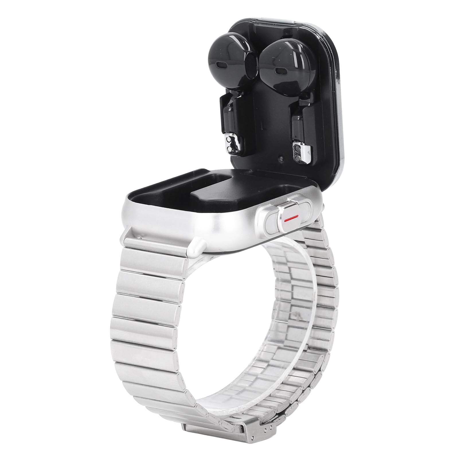 Smartwatch ze słuchawkami dousznymi, ekran dotykowy HD o przekątnej 2,01 cala, monitor aktywności, zegarek sportowy dla systemów Android i iOS (srebrna stal)