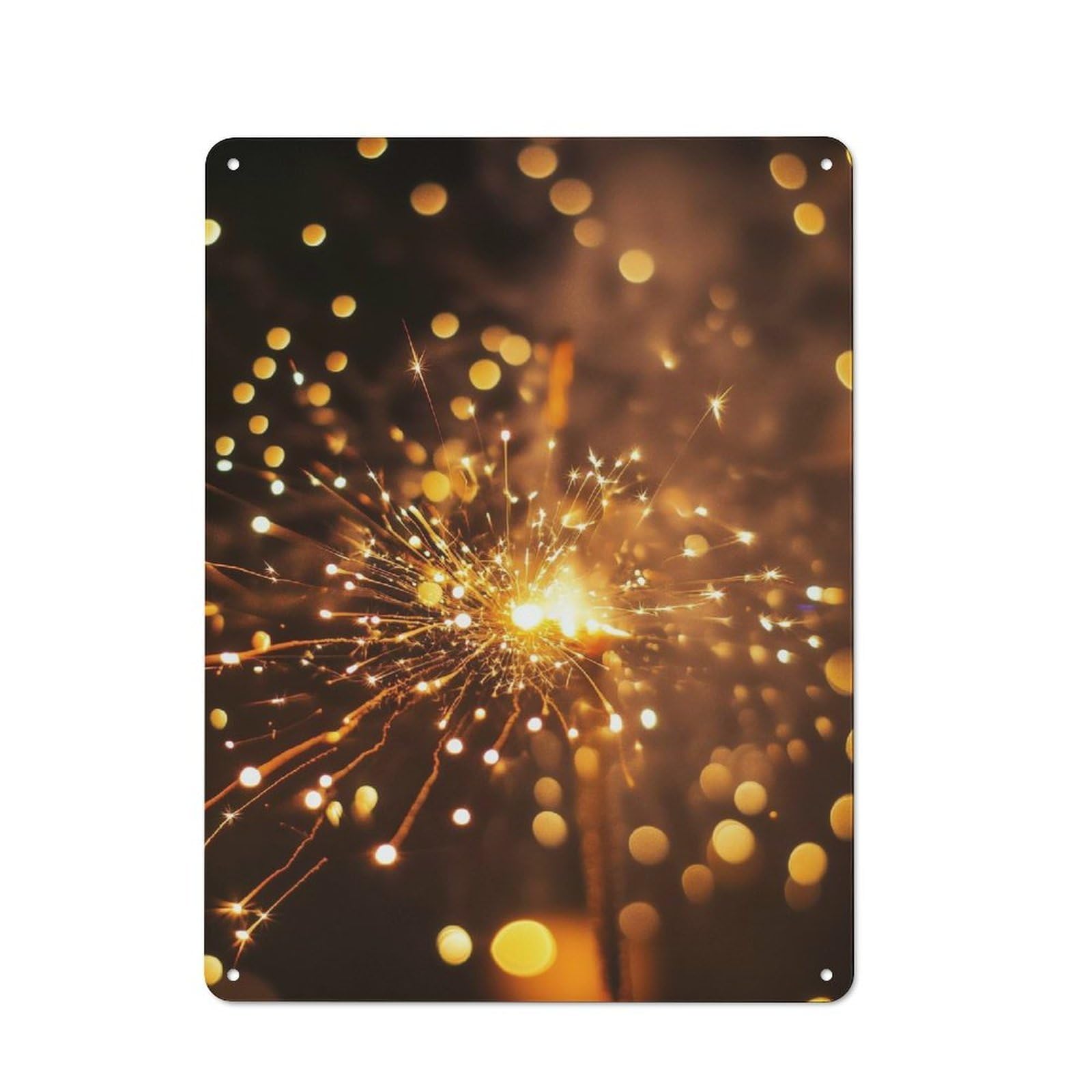 Junmoney Sparkler Celebration New Years Retro-Style Metal Plaque 40X30cm For Garage Or Workshop, For Garage, Workshop And Man Cave Decoration