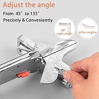 Vista 4 de Cortador de inglete multiángulo grande y afilado con 0 a 135 grados, tijeras de corte angular ajustables para cubierta de cordón de PVC, moldeado