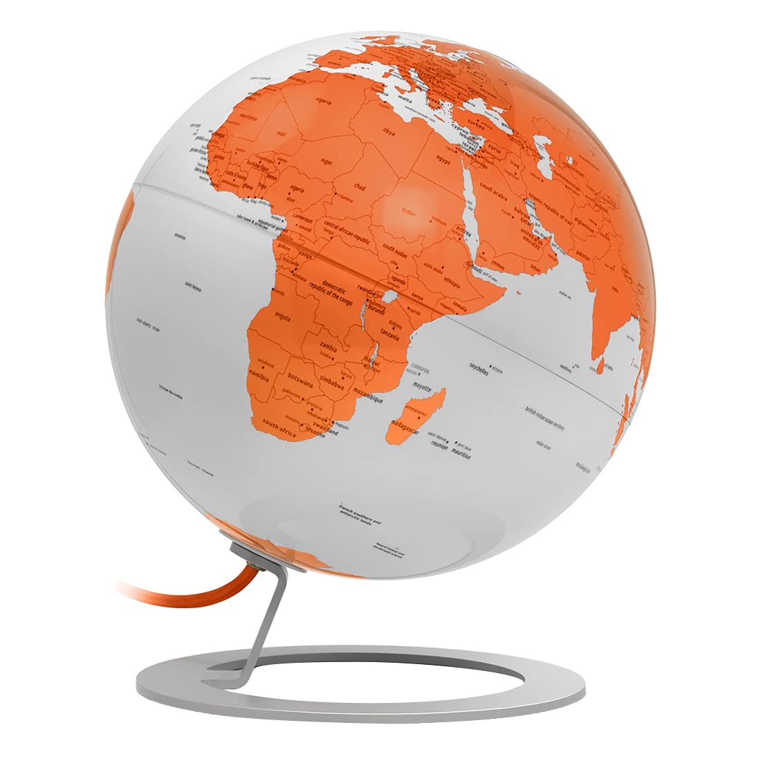 Waypoint Geographic iGlobe – Globo decorativo con soporte – 10 pulgadas de diámetro – diseño de mapa minimalista enfocado en color para visualización en el hogar y la oficina
