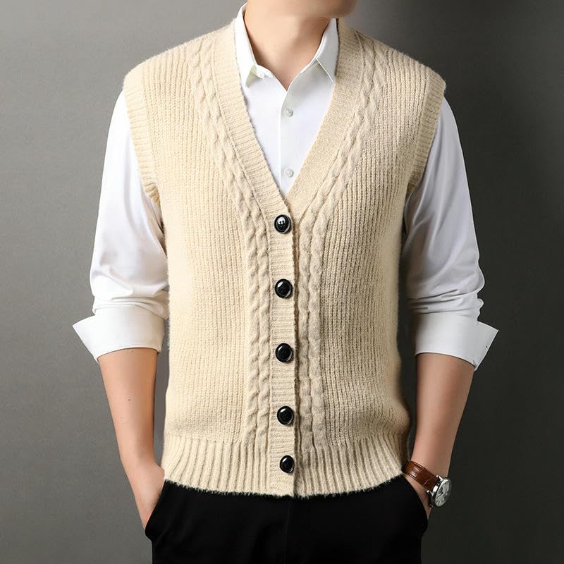 Chaleco de punto trenzado para hombre mediano regalo práctico de ropa interior formal 2