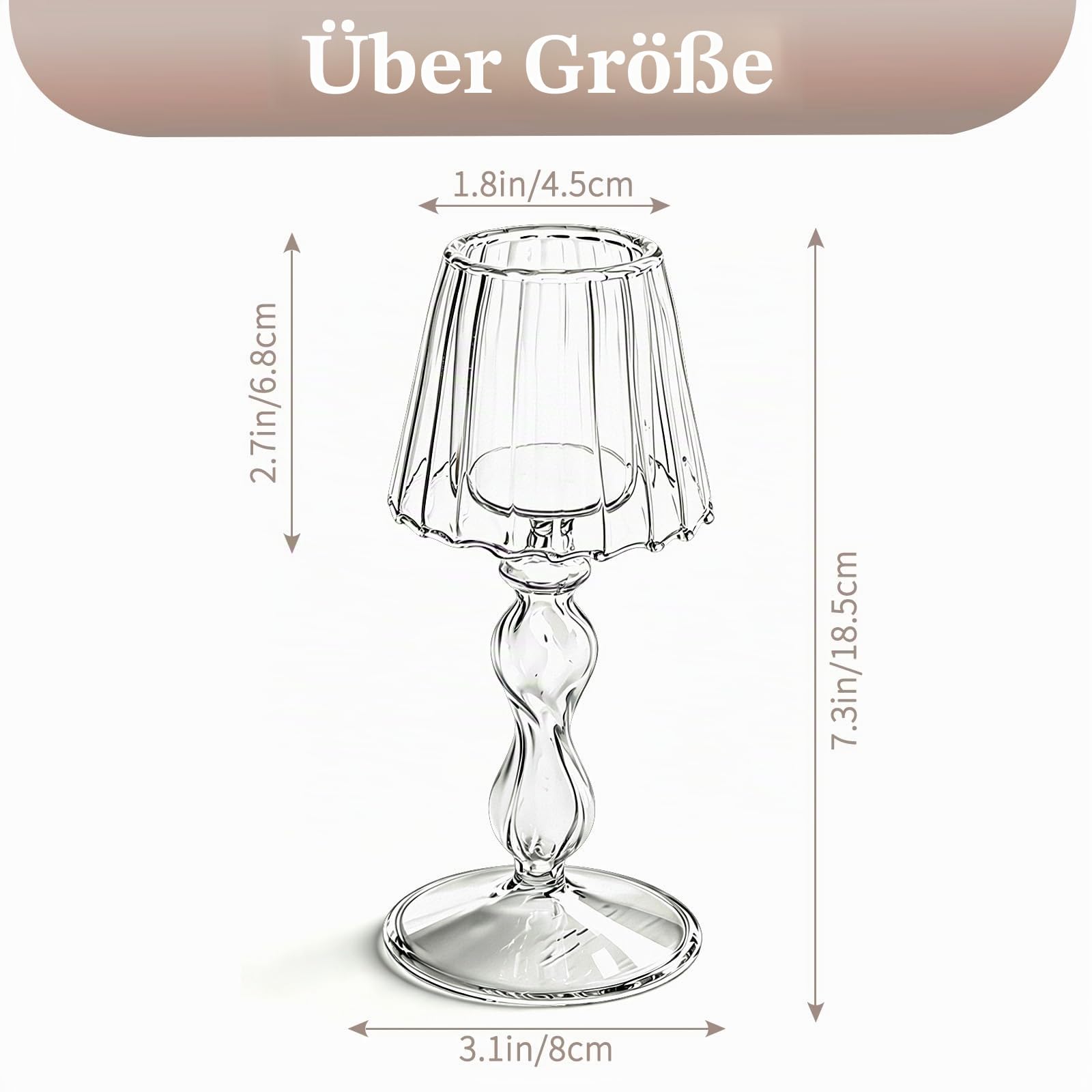 Sziqiqi Teelichthalter Glas Tisch Deko: Kerzenständer Windlicht 4er Set | Elegante Kerzenhalter, mit Lampenschirm, für Teelichter, für Hochzeit, Weihnachten, Fensterbank, Kamin, Wohnzimmer