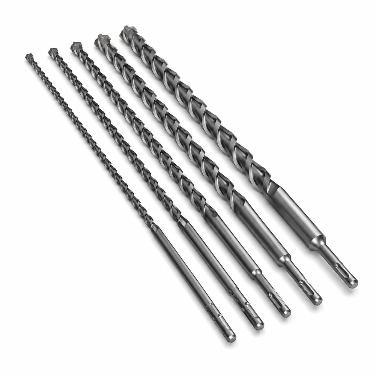 Set di 5 Punte SDS PLUS 600 mm per Trapano Tassellatore – Diametri 10, 12, 16, 20, 24 mm per Cemento, Pietra e Calcestruzzo – Elevata Resistenza e Durata