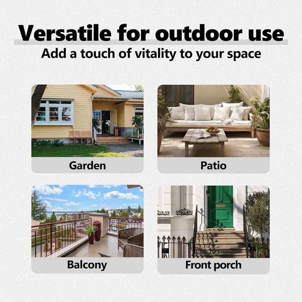 vidaXL Vaso da Giardino 2 PCS Nero 80 x 40 x 125,5 cm Plastica, Vaso Moderno e Resistente per Giardino e terrazzo, Elegante Contenitore in plastica, Decorazione Outdoor