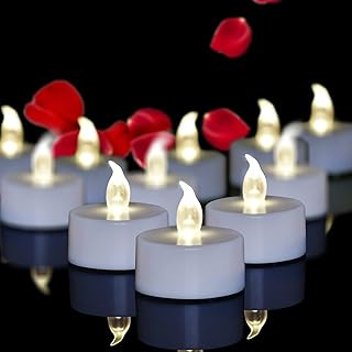 24 Pack Tea Lights Candles Battery Operated, Flameless Tealights Candles Last 200+Hours, Flickering Flameless Candles in Warm White for Wedding, Party, Festival, Home, Christmas