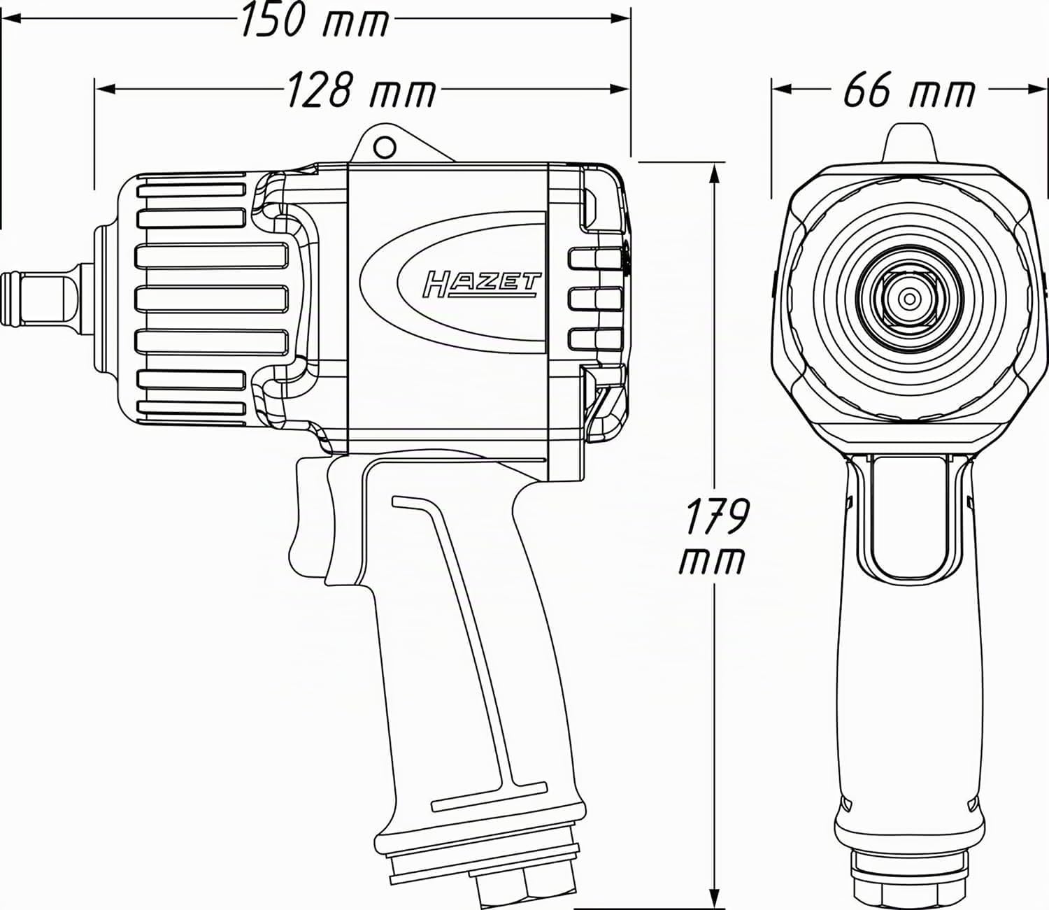 Hazet Avvitatore a impulsi 9012TT,Coppia di allentamento max. Coppia di allentamento 2200 Nm, attacco quadro 12,5 mm(1/2 pollice),Avvitatore a percussione a doppio martello, con tecnologia Twin-Turbo