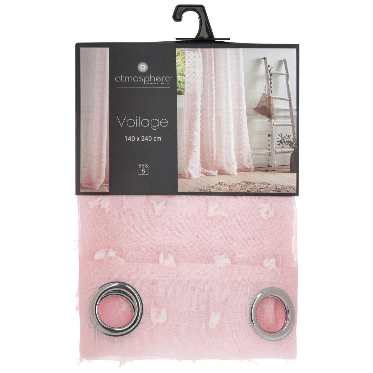 Pink sheer curtain "Lily" 140X240, Light Pink, W 0" x L 55.1" (1 Panels) - Image 2