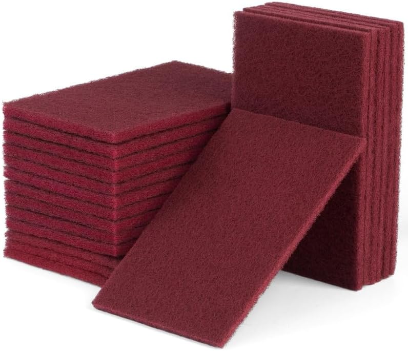 S SATC 6”×9” Maroon Scuff Pads, Pack of 20 Automotive Pads with Aluminum Oxide, Premium Sanding Pads for Surface Preparation, Scratch Removal, Paint Color Blend Prep, Automotive Autobody, Woodworking