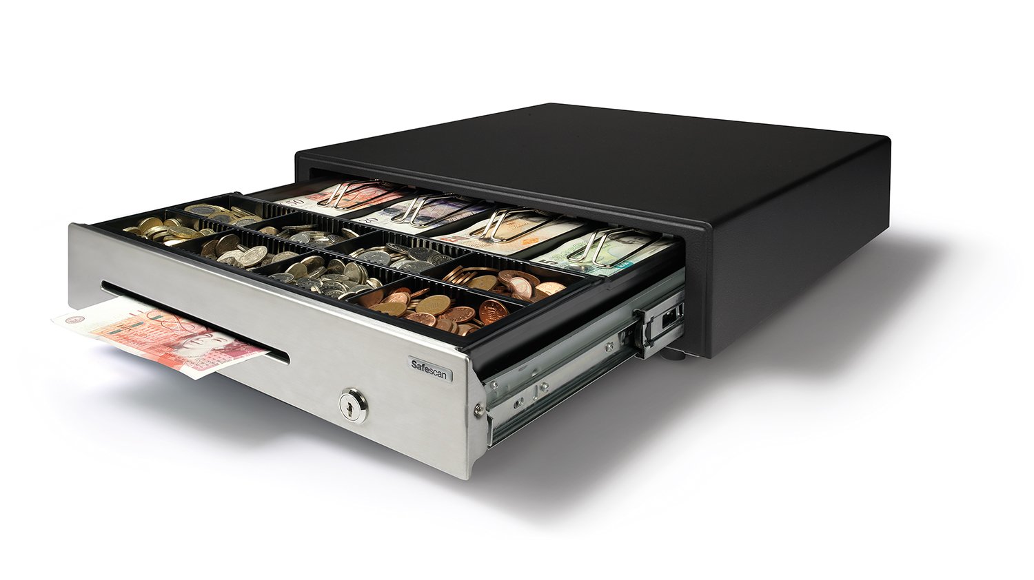Safescan HD-4141S Heavy Duty Cash Drawer with 8 Coin and 4 Note Trays