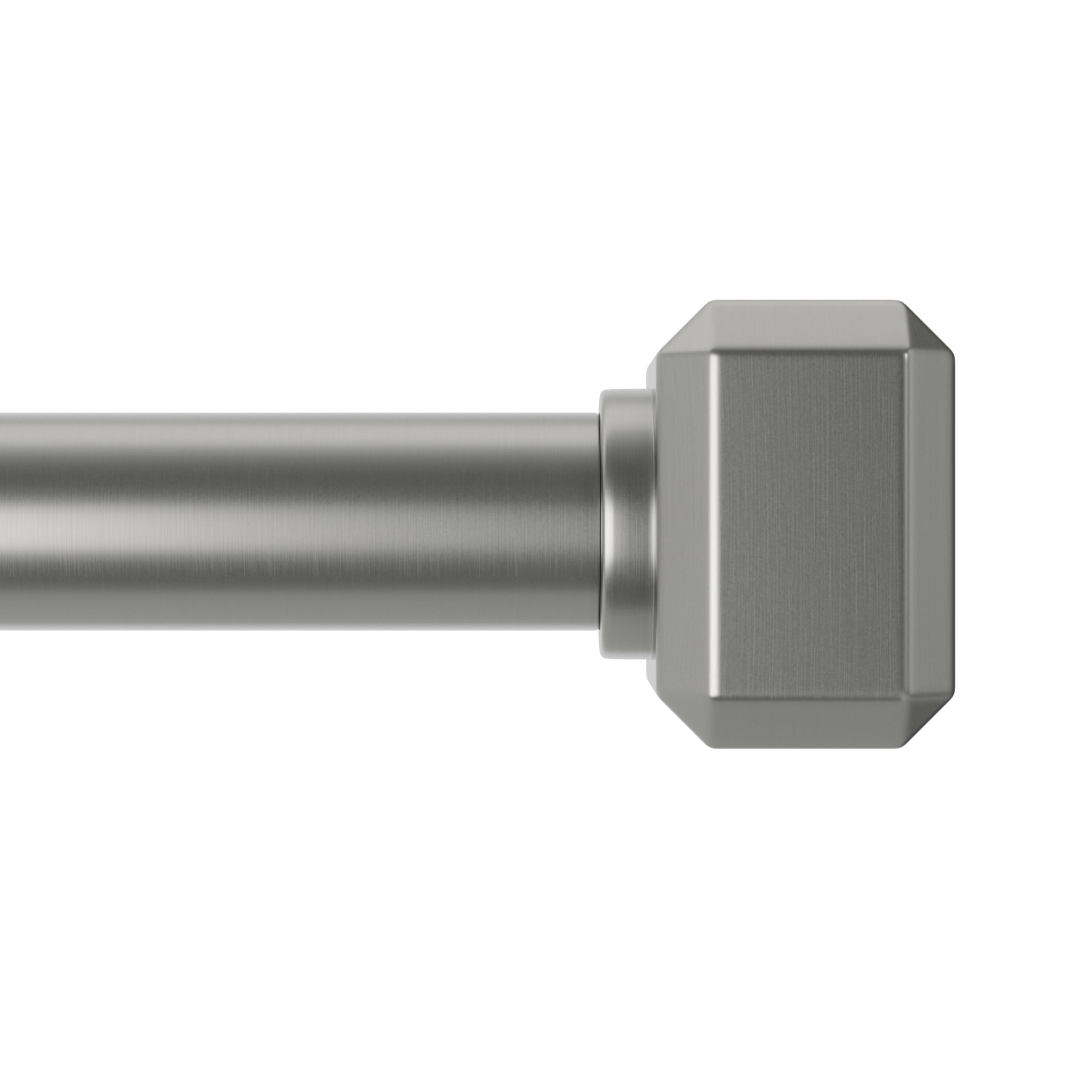 Umbra Geo Steel Curtain Rod, No-Drill Adjustable, 42 to 120 Inches, Nickel