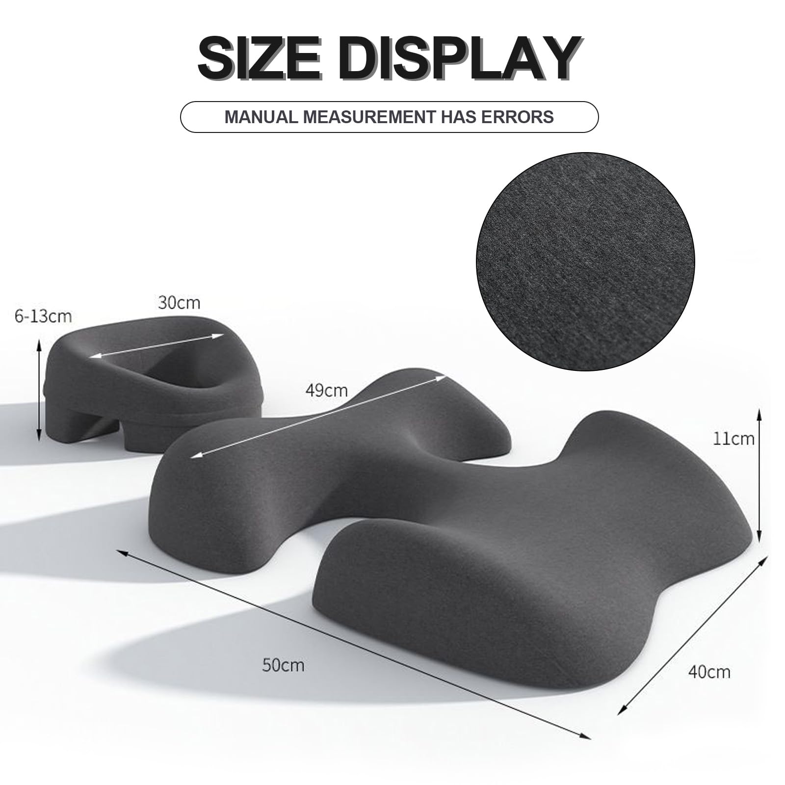 Almohada de Masaje Boca Abajo, Almohada para Dormir con Soporte para el Pecho y la Cara, Viene con una Funda extraíble y Lavable para SPA, Dormir, Black