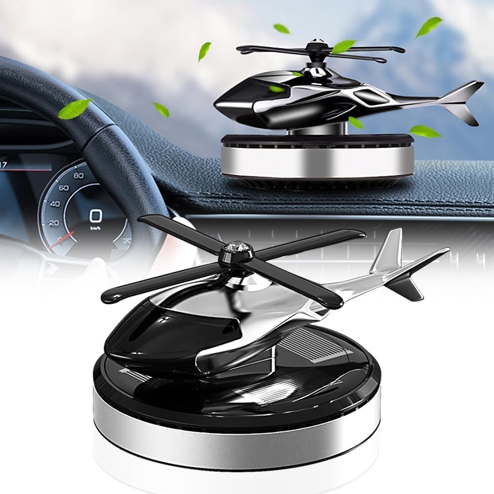 Tusmad Car Air Freshener, Helicopter Solar Energy Rotating Aromatherapy Aviat...