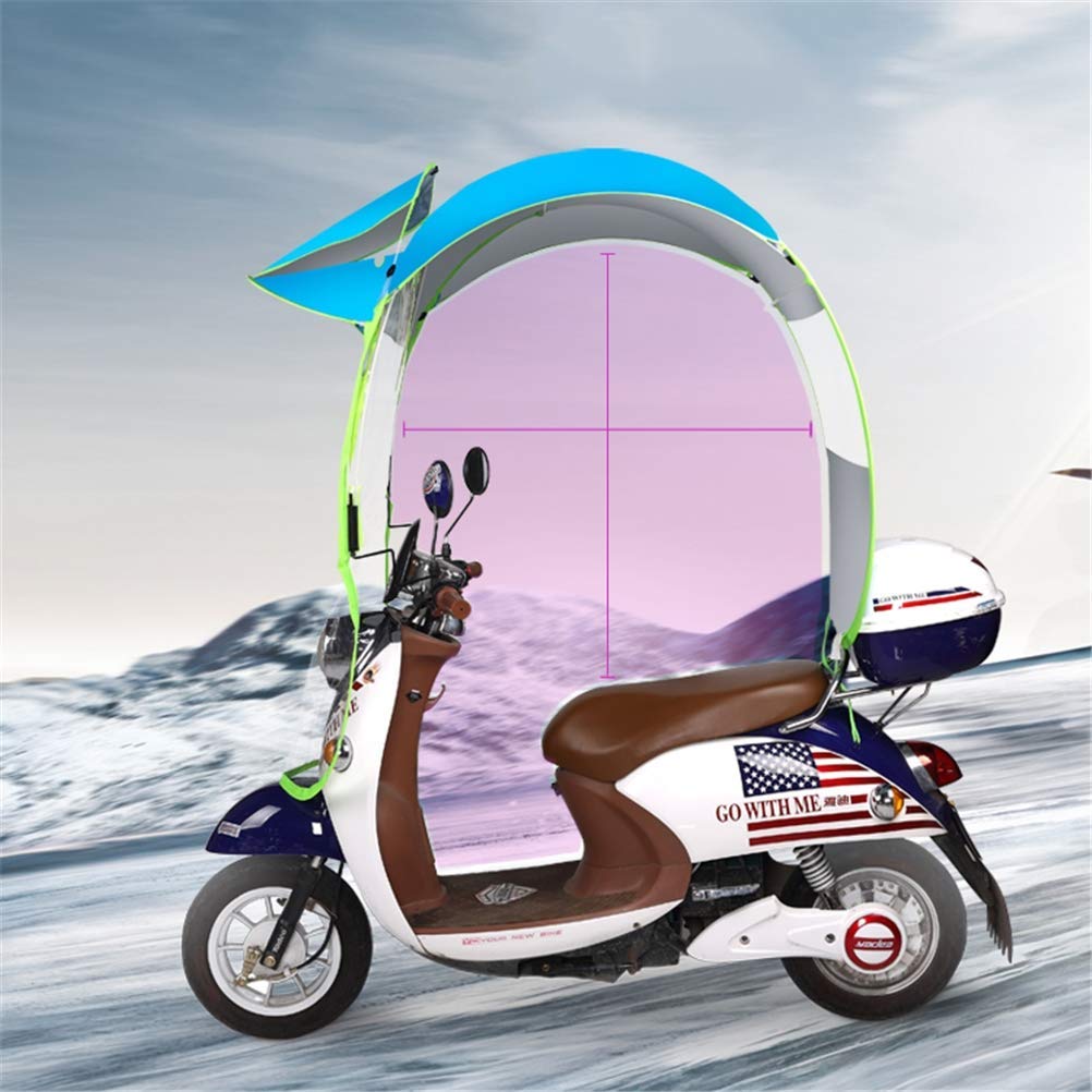 FAXIOAWA Uniwersalna osłona przeciwsłoneczna na motocykl, motocykl, parasol przeciwsłoneczny, osłona przeciwdeszczowa, uniwersalna, na rower, elektryczny, składany, wodoodporny parasol