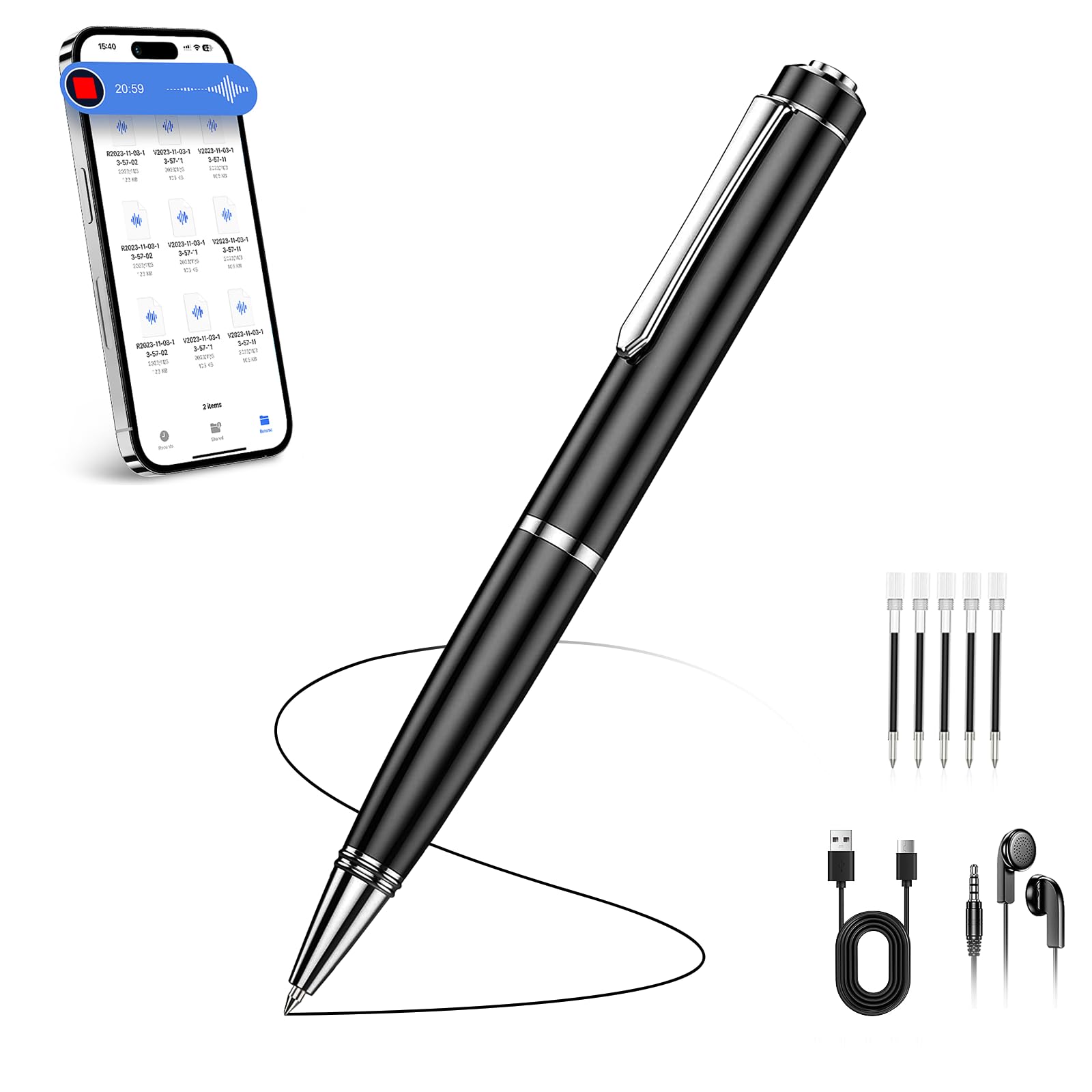 Photo 1 of 136G Digital Voice Recorder, Audio Recorder with 25H Battery Life, Playback & Voice Activation Recording Device, Voice Activated Recorder with AI Noise Reduction for Lectures/Meetings/Interviews