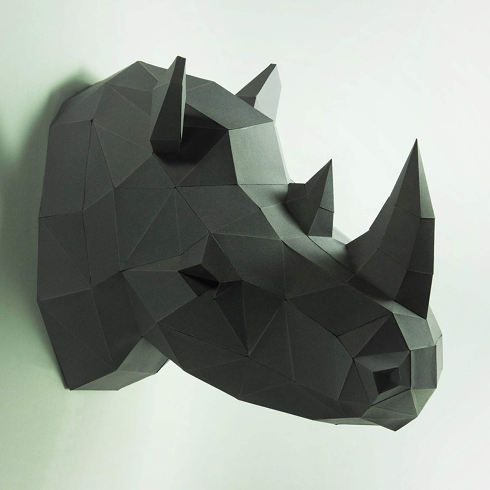 Model papierowy 3D z głową nosorożca, ręcznie wykonana, wstępnie wycięta papierowa rzeźba do geometrycznych origami, puzzli i dekoracji ścian