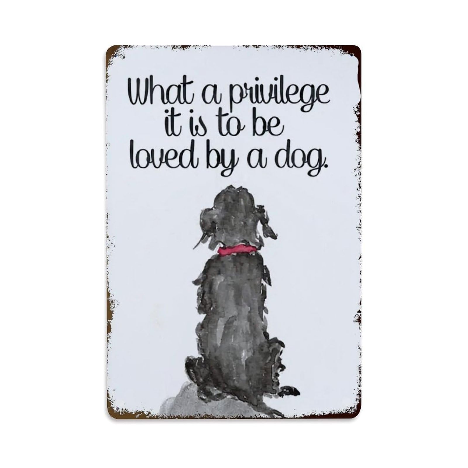 Jdfenggu Vintage Dog Watercolor Art Print Retro Metal Tin Sign, Decor Art Poster For Bar, Home, Man Cave, Kitchen, Laundry Room Gift 8X12inch