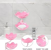 Vista 2 de Caja de doble capa jabonera de baño con ventosa gancho de ventosa barra adhesiva barra adhesiva bañera de esponja creativa 1