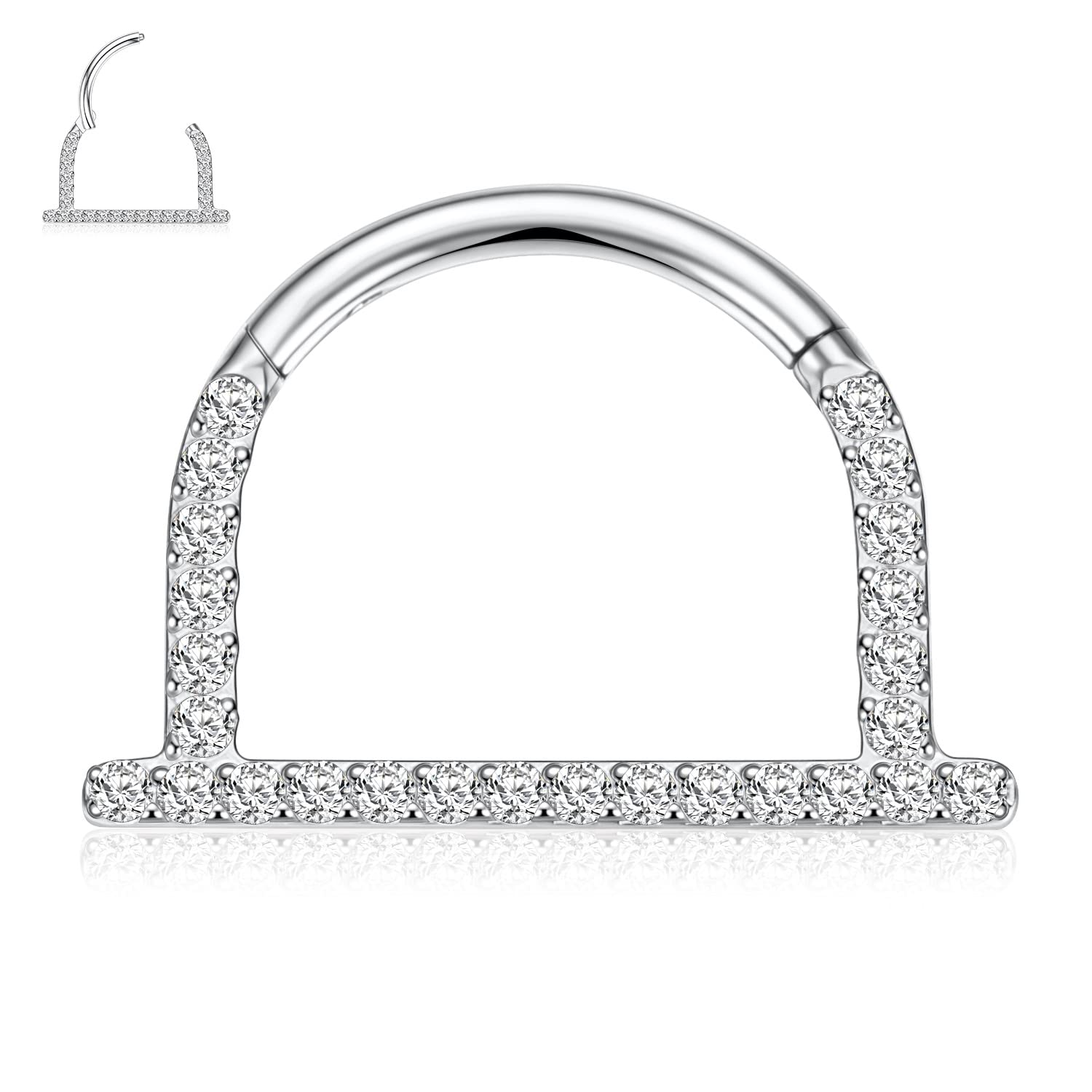 hengkaixuan Unique Animal Shape Septum Nose Ring Septum Jewellery 16G Daith Earrings Surgical Steel Nose Hoop Septum Clicker Conch Piercing Jewellery Rook Helix Tragus Cartilage Lobe Hoop Earring — view 6