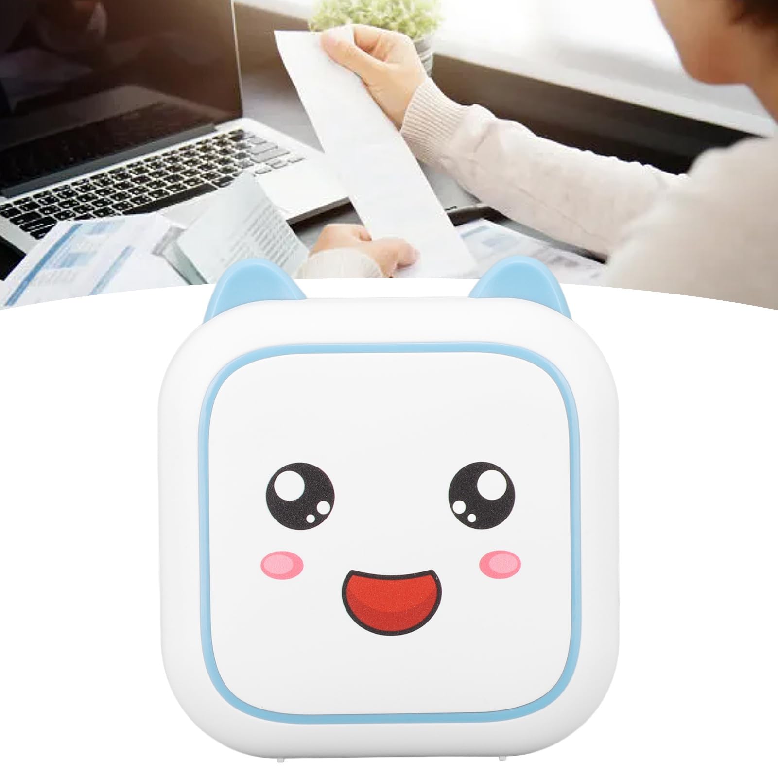 Mini Printer, Easy to Carry High Resolution Mobile Thermal Printer for Journal for School (Blue)