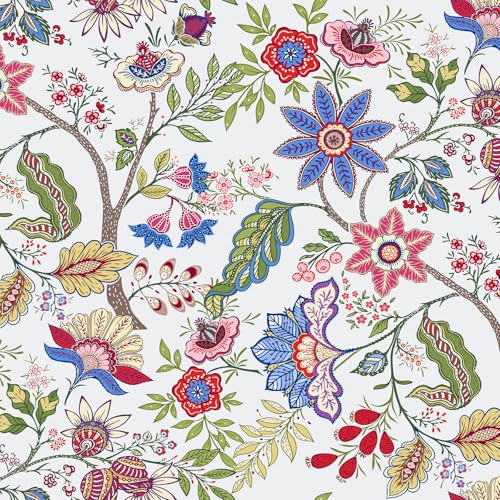 VaryPaper Pink Floral Peel and Stick Wallpaper 44.5cm x200cm Removable Flower Contact Paper Vinyl Wrap for Furniture Sticky Back Wallpaper for Girl Bedroom Living Room Cupboards Adhesive Shelf Liner