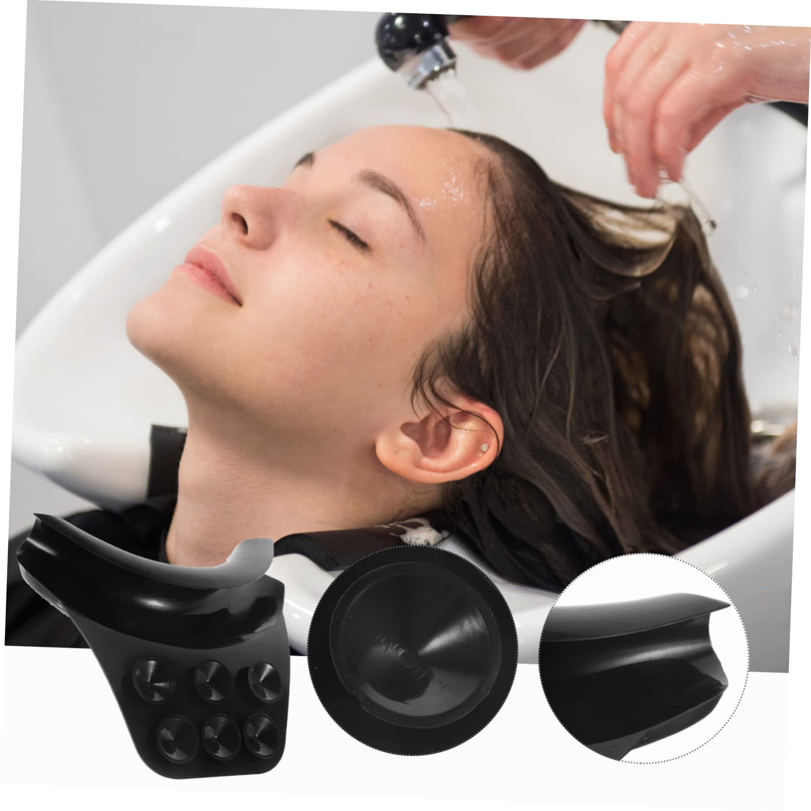 3 Stück Kopf wasch Kissen nackenstützkissen Silikonhalskissen Friseur Hair Spa Halskissen Nackenkissen Schönheitssalonkissen Hair Spa Nackenstütze Kissen für Hals Kieselgel Schwarz