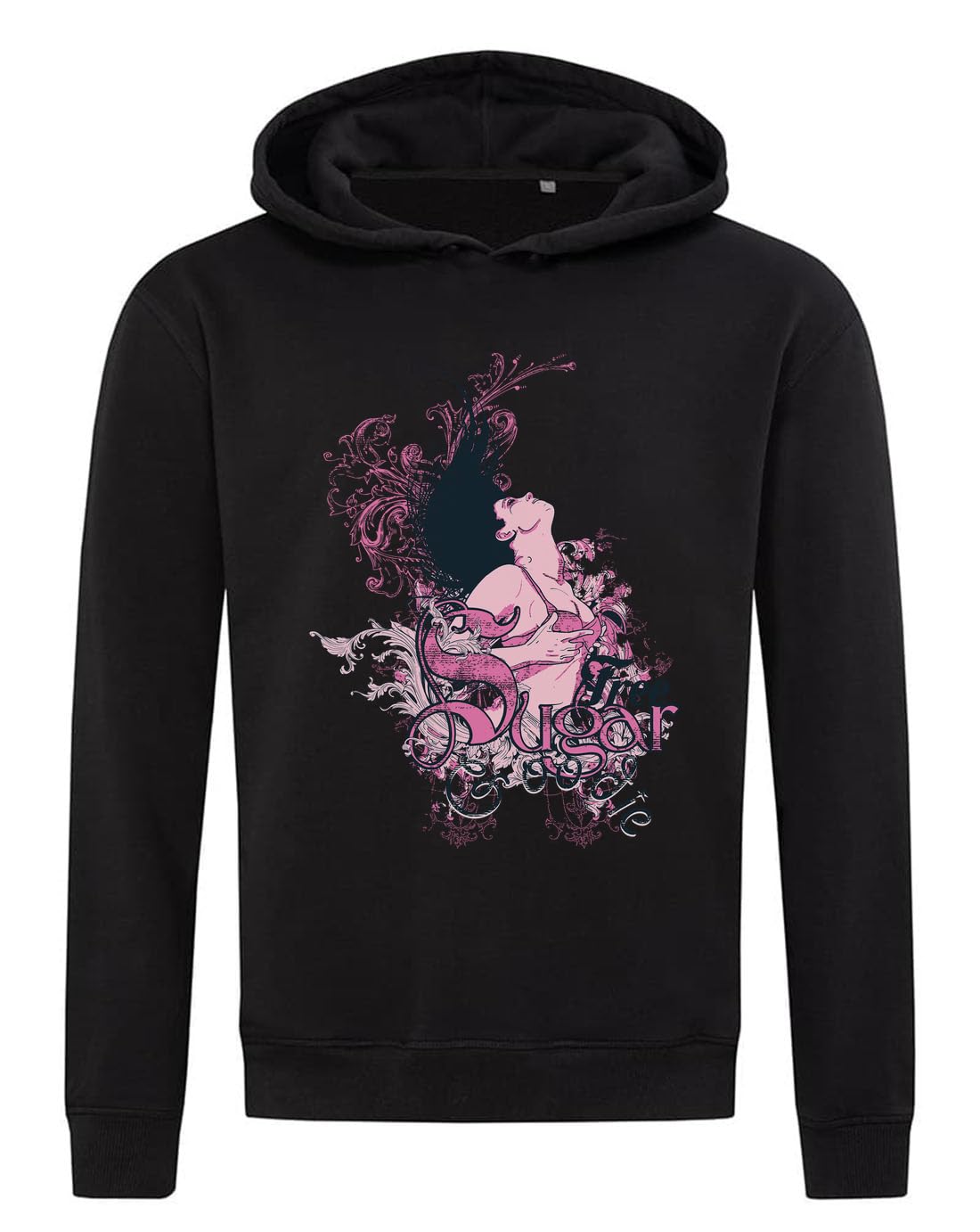 Sugar Goodie Pin Up Girl bluza z kapturem bluza z kapturem mieszanka bawełny czarna mała