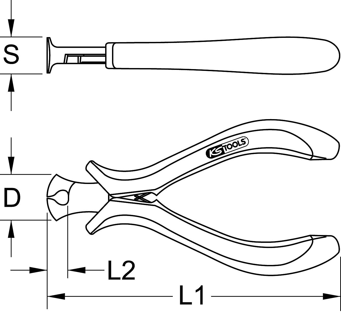 KS Tools 500.7025 Pince électronique coupante frontale 110 mm