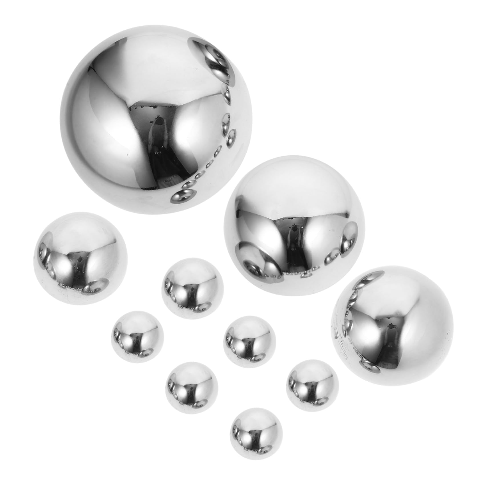 Happyyami 10pezzi Sfere Mezza Sfera Riflettenti in Acciaio Lucidato Palline Decorativa Per Giardino Outdoor Globo Specchio Semi Sferico Per Decorazioni e Casa Vari Diametri