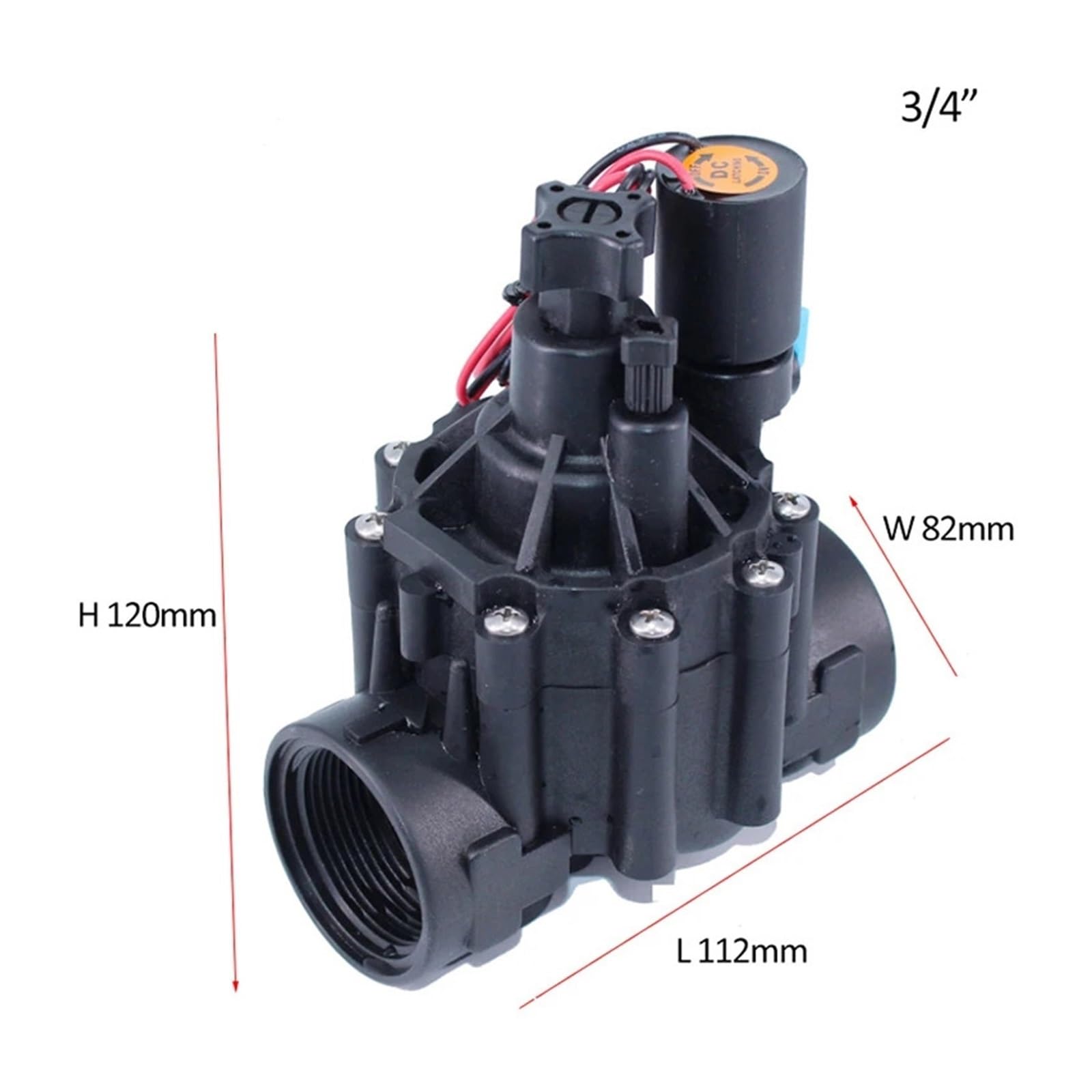 Electroválvula de agua de 3/4 pulgadas de 1 pulgada con regulación de flujo para riego, 220 V CA, 24 V CC, 24 V CA, bloqueo CC para riego agrícola (9-20 V))
