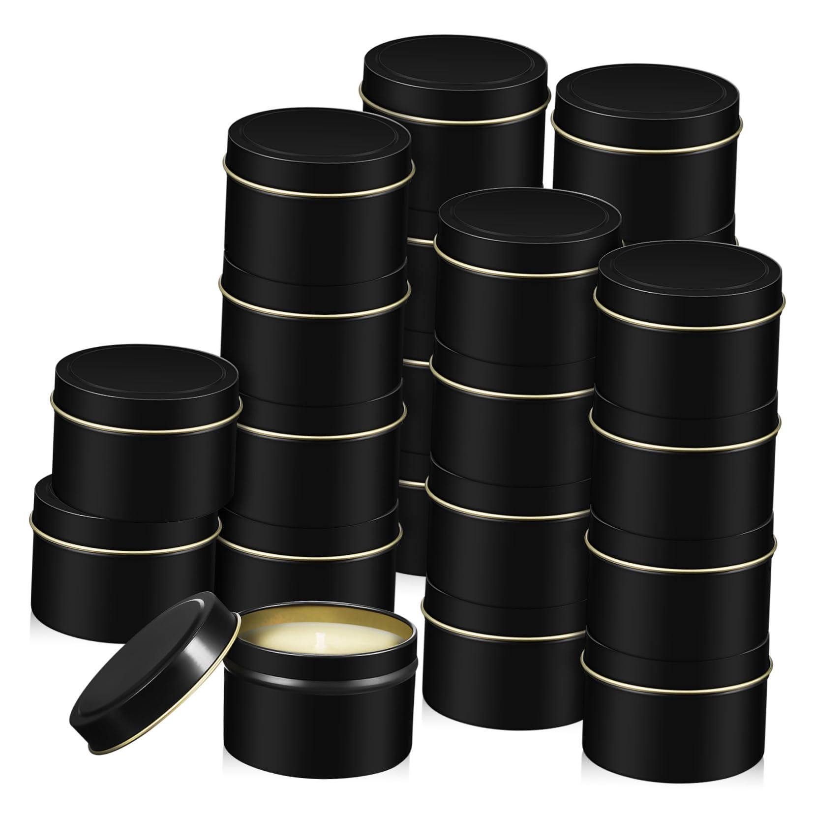 Garneck Pcs Round Tinplate Candle Jars Scented Candle Making Supplies Aromatherapy Empty Jars Lids