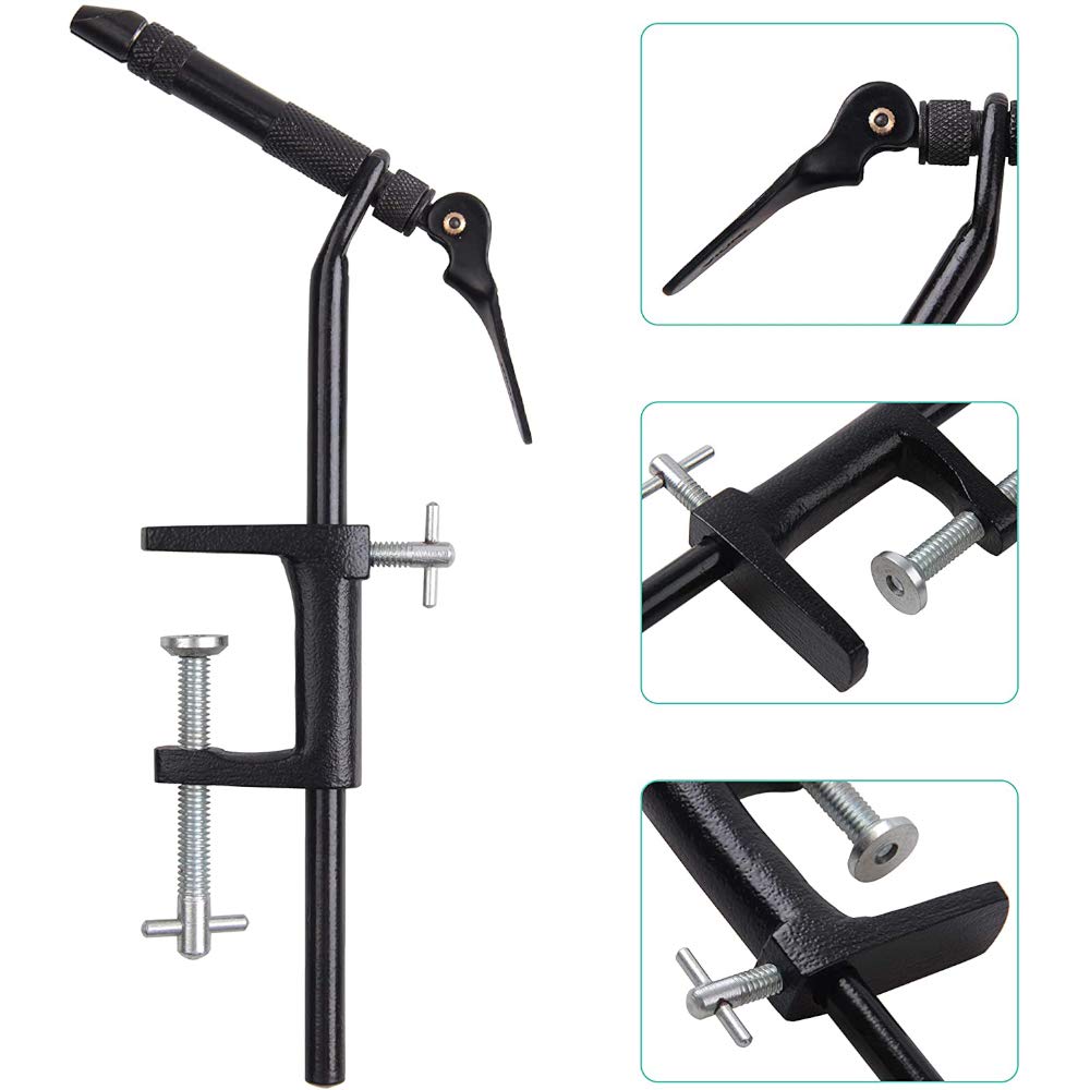 Outil d'étau de Fixation de Mouche, leurre de Mouche en Alliage d'aluminium, Fabricant de Bricolage, Accessoire de pêche, Outil de Vice Rotatif