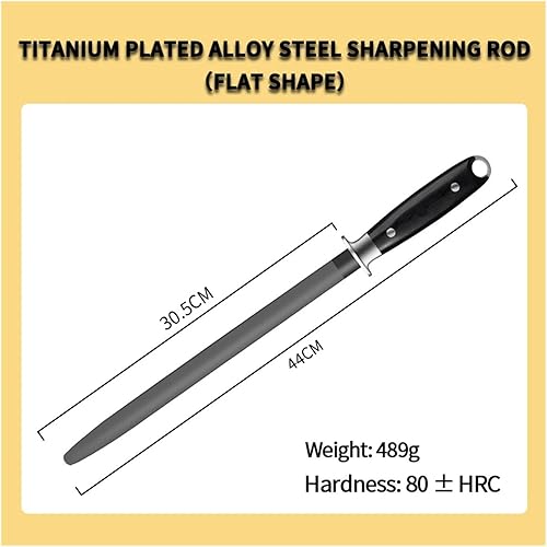 Miniatura 2 de Varilla de afilar cuchillos profesional de 8000 hilos, acero de alto carbono, palo de carnicero y chef, afilador rápido (plano)