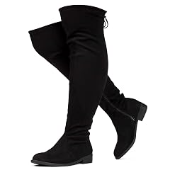 RF ROOM OF FASHION Womens Stretchy Over The Knee Low Heel Boots Wide Calf Wide Width