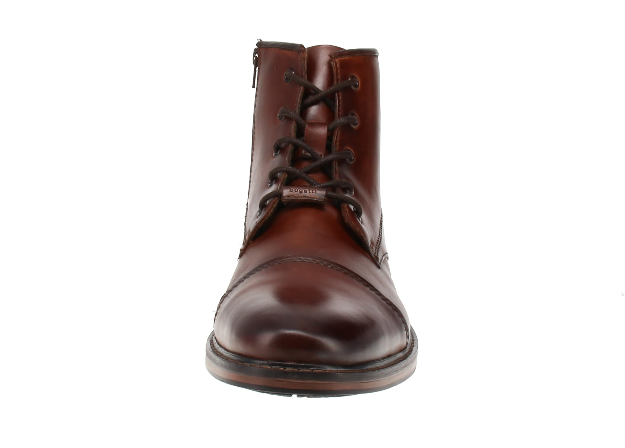 bugatti Herren Eleganter Stiefel aus Leder mit Kappendetail und bequemem Fußbett
