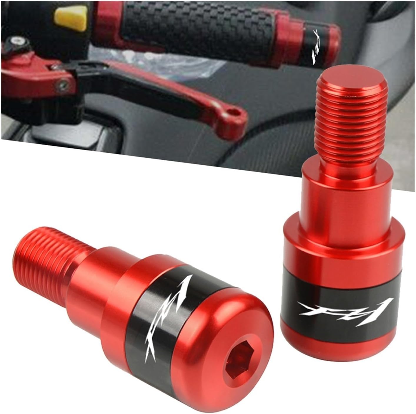 Motorcycle Handlebar Grips Slider Cap Plug Handle Bar End Compatible with Ya ma ha FZ1 FAZ ER 2001-2009 2010 2011 2012 2013 2014 2015