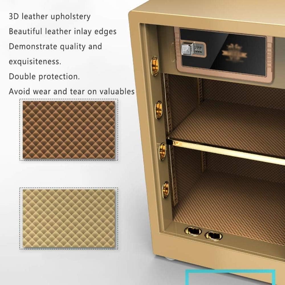 ZLLFHS Safes Safes Electronic Home with Medium Home Fingerprint Small Wall Office Security Locker 25 * 35 * 25Cm Safe,Gold