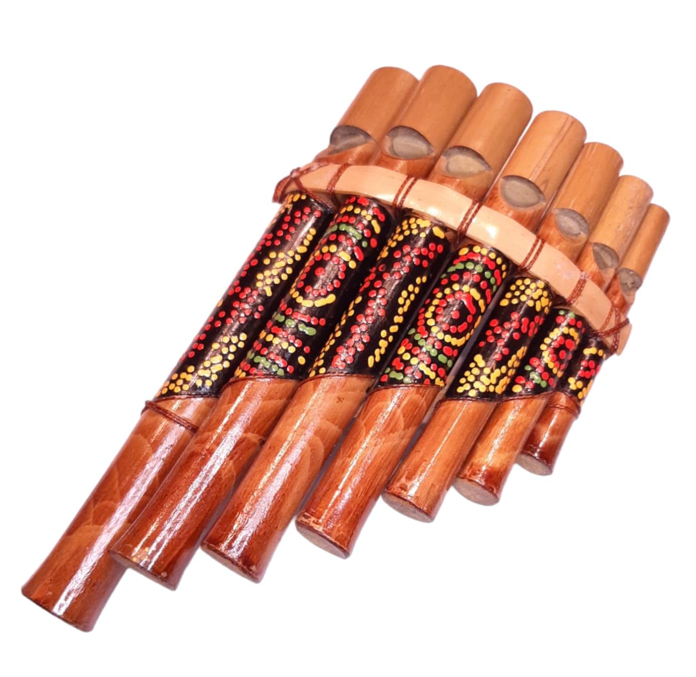 Flûte de pan Péruvienne Artisanale Décorée 7 notes Bambou musique yoga