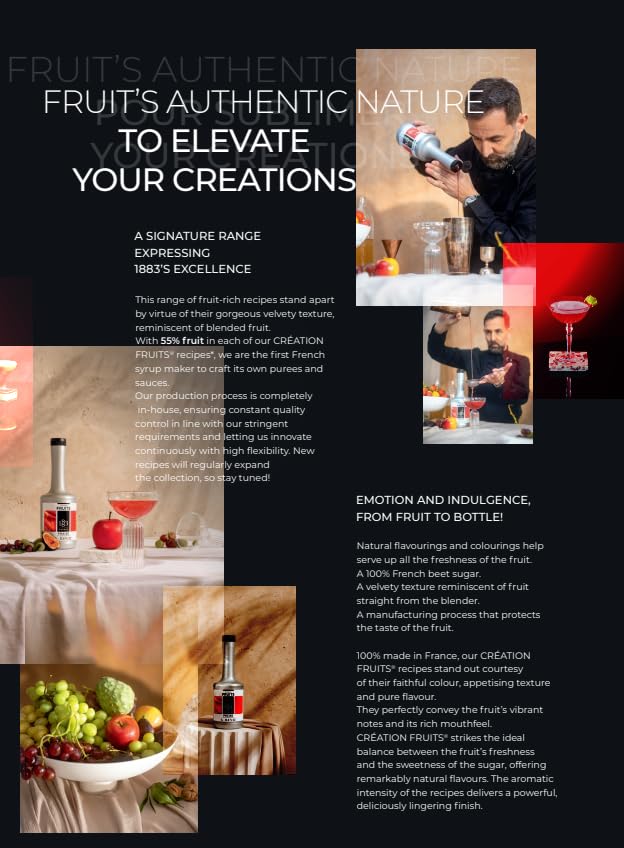 Image of 1883 Dragon Fruit Puree - Premium French Fruit Puree for Cocktails, Smoothies, Desserts & More - Vibrant Exotic Flavor - 1 Liter Bottle