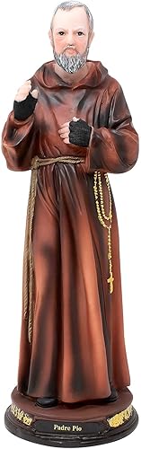 Miniatura 3 de DVDMATINEMOVIES - Estatua de resina de padre pio, varios tamaños, material de resina, padre pio, decoración del hogar, eventos, iglesia (pequeño 8