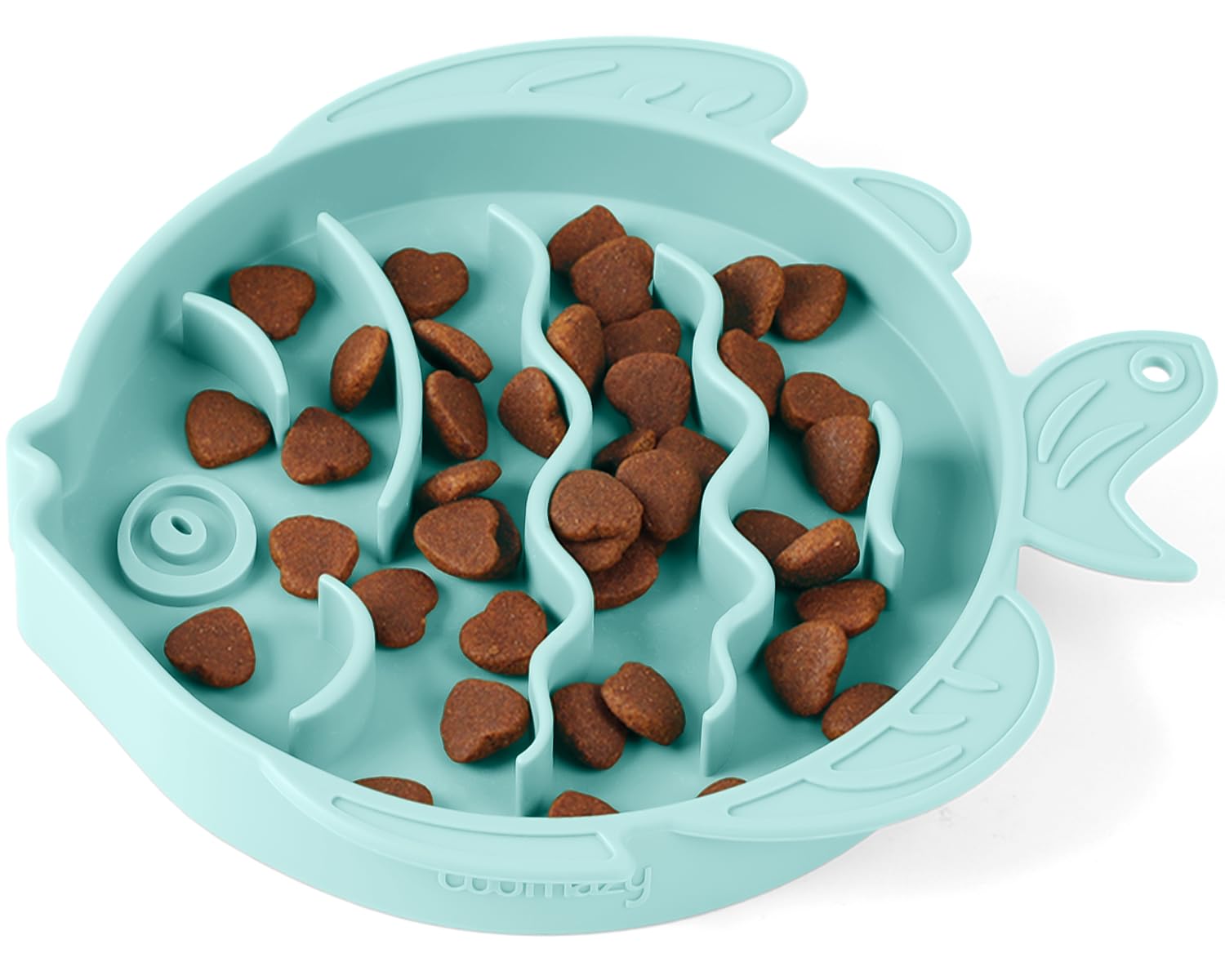 Coomazy 2-in-1 Silicone Slow Feeder Dog Cat Bowls, Lick Mat Interactive Puzzle Toy for Pets Dry/Wet Food Training, Keeps Dogs Cats Busy, Prevents