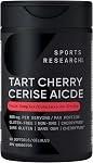Sports Research® Concentré de Cerise Acide - Fabriqué à partir de Cerises Acides Montmorency Biologiques - Complexe de Fruits - Formule Non-OGM & Sans Gluten - 60 Gélules Molles Liquides pour Utilisation Quotidienne