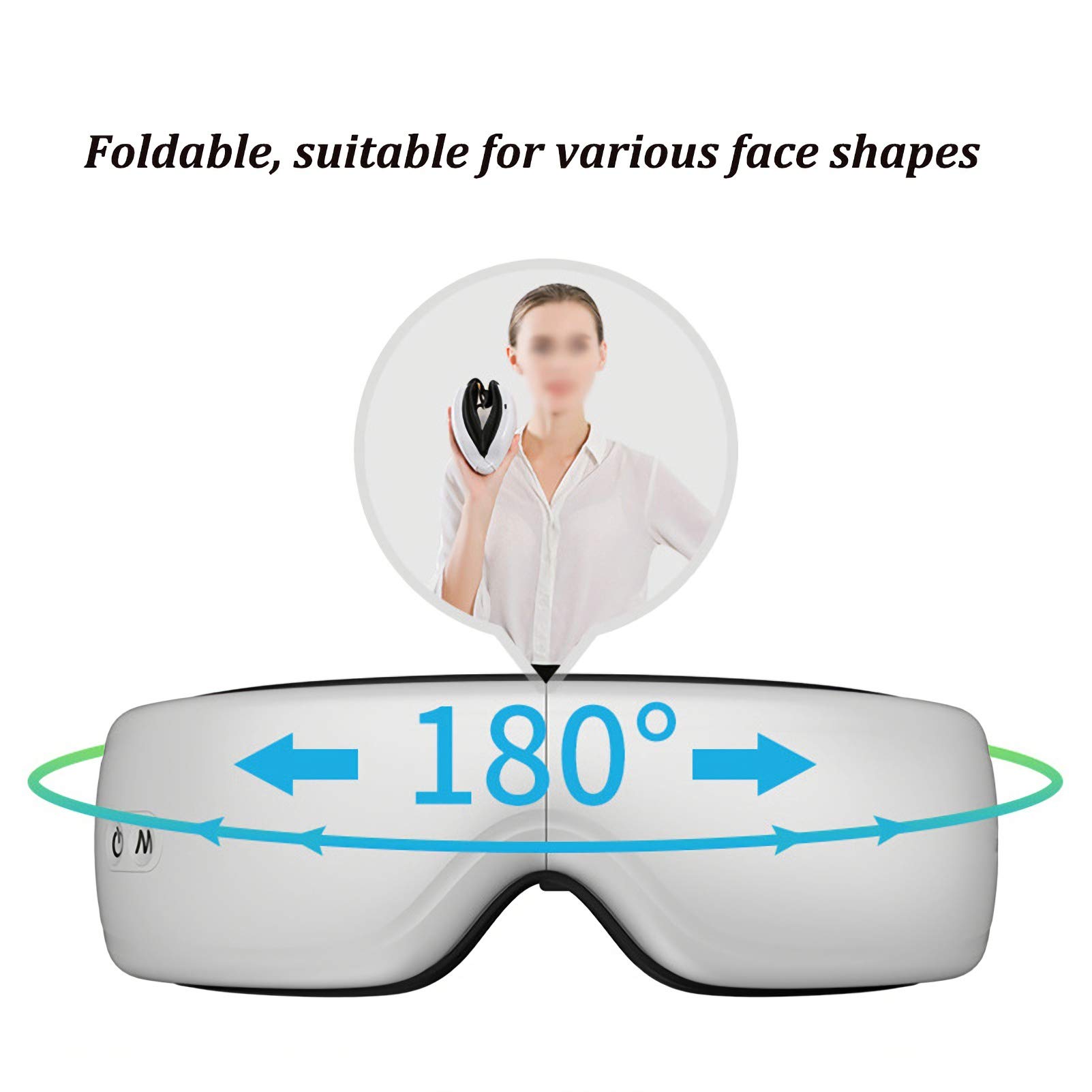 Masajeador de Ojos,para Relajar los Ojos con la Presión del Aire, la Vibración y el Calor,