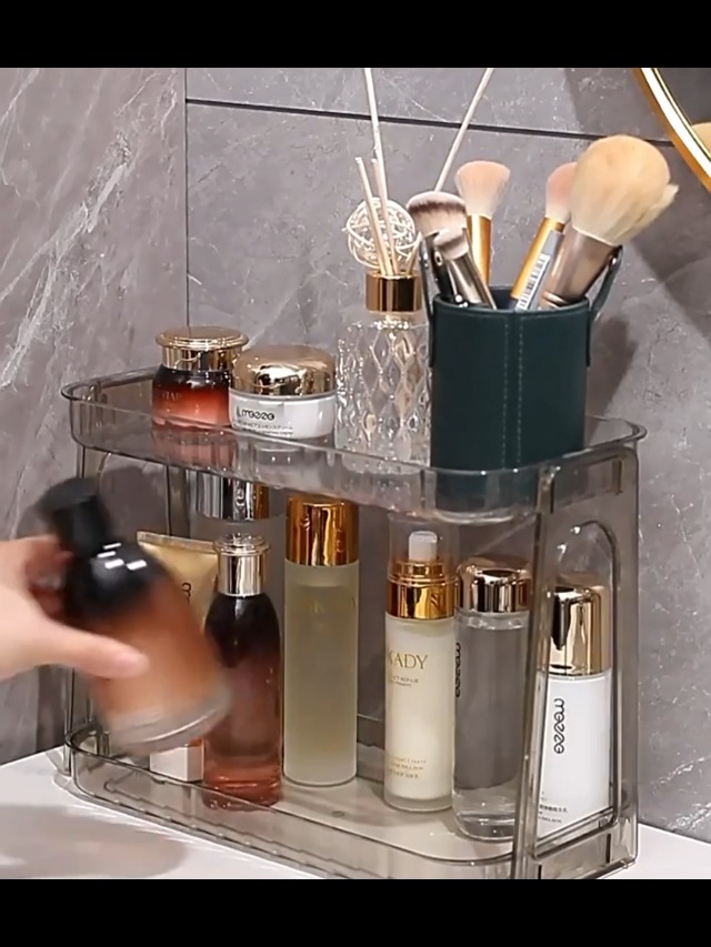 Amazon｜卓上収納ラック 2段 コスメ収納 化粧品収納ラック 化粧品収納